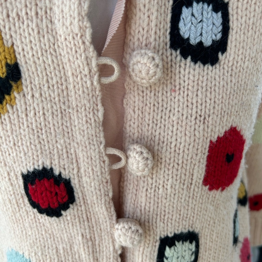 Anthropologie HWR "Chocolate Box" Pink and MultiColor Cardigan Sweater - Picture 3 of 5